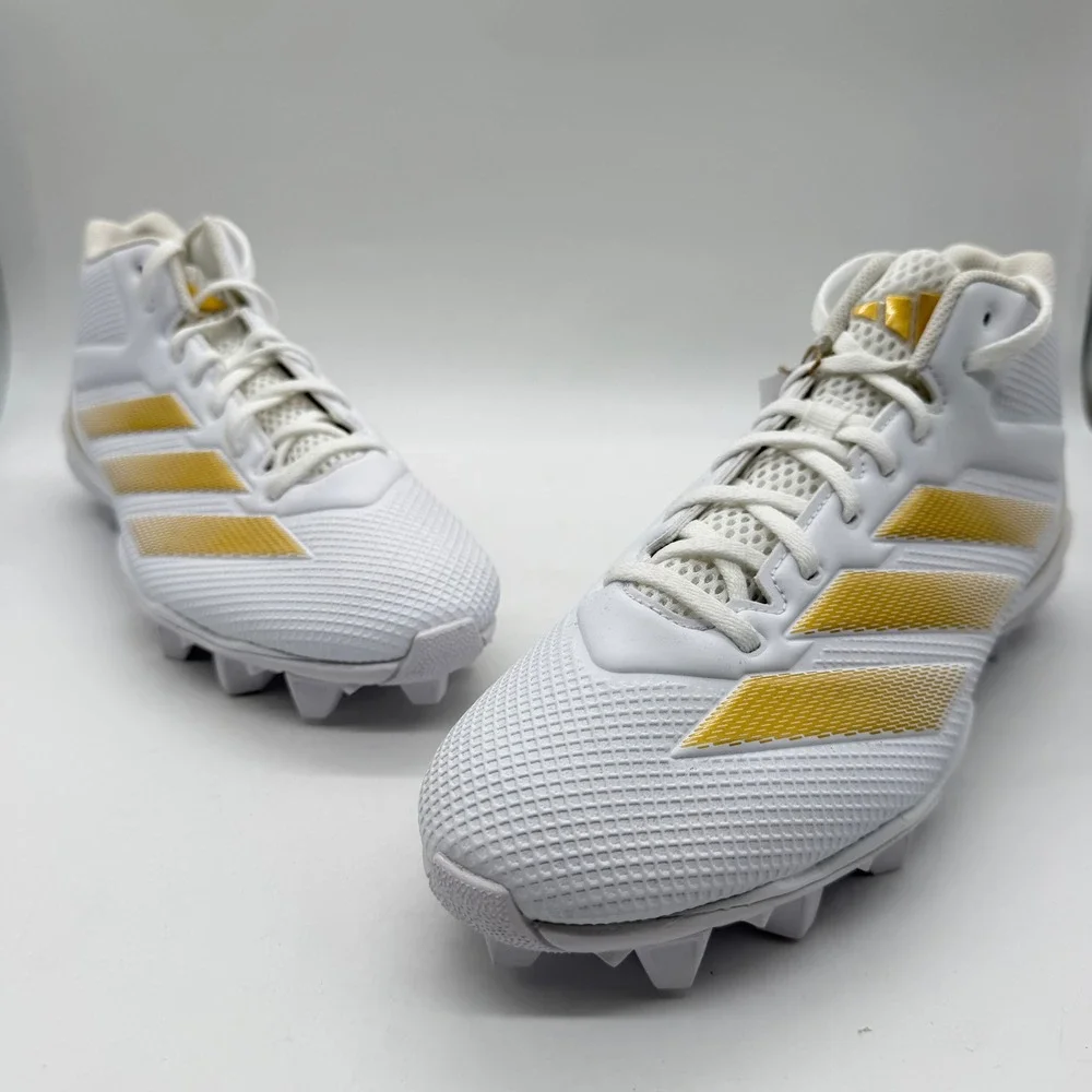 Adidas Adizero Impact.2 MD Football Cleats White Gold Mens 10.5 IF5106 NEW
